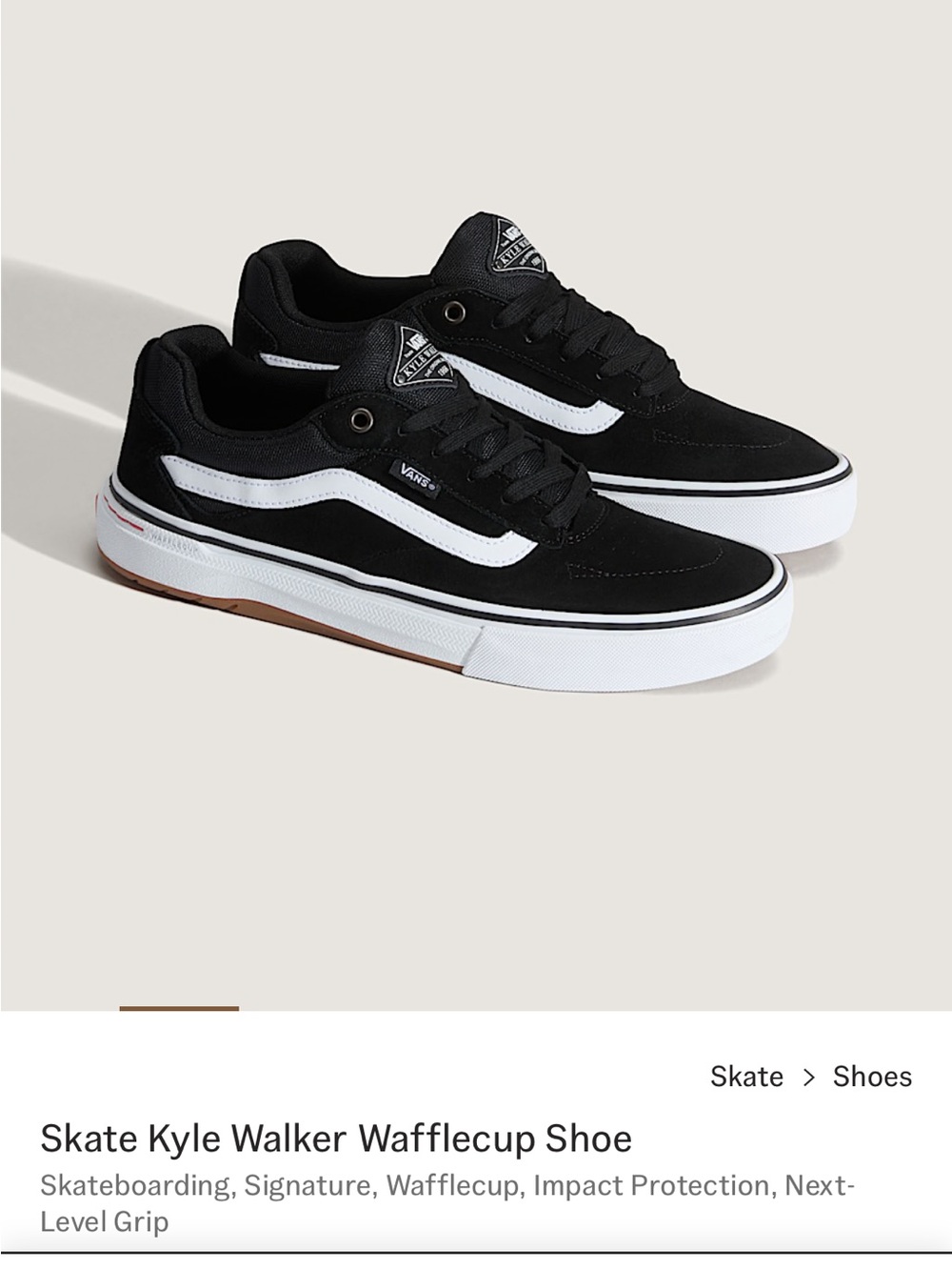 Vans Black & White Skate Kyle Walker Wafflecup Sneakers